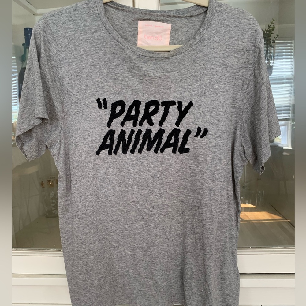 ban.do Party Animal Grey and Black Tee